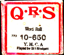 QRS Word Roll Village People Y.M.C.A. Bill Blodgett 10-650 Player Piano Roll
