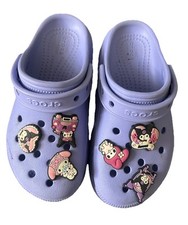 Girl  s Platform Crocs Size 1 Purple Kuromi My Melody Charms Summer Style
