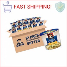Quaker Instant Grits, Butter Flavor, Breakfast Cereal 1.48 Ounce Pack of 12 