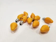 Vintage Christmas Lights C7 Yellow Tested 10 Qty