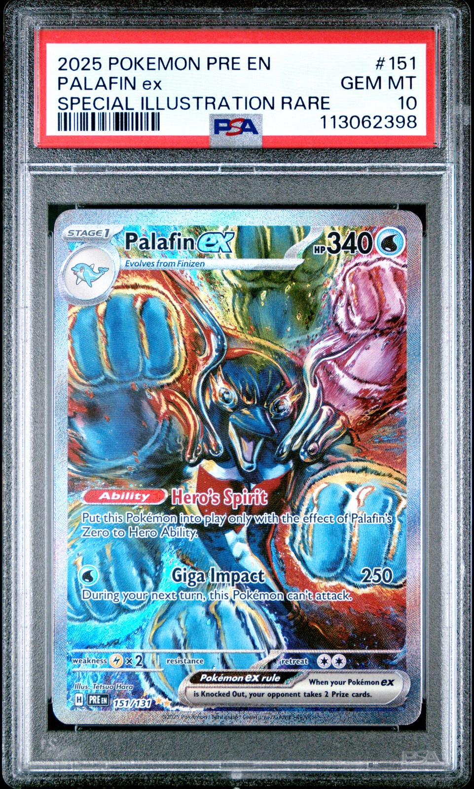 2025 POKEMON PRE EN-PRISMATIC EVOLUTIONS #151 PALAFIN EX PSA 10