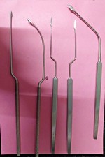 MYRINGOTOME POLITZER ANGOLATO Myringotomia Strumento ORL 5 pezzi