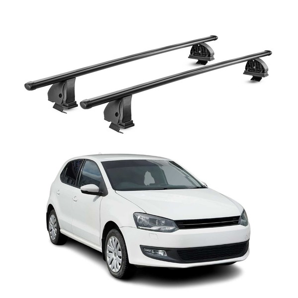 Stahl DachträGer FüR VW Polo Mk5 2009-2017 5TüR TÜV AbschließBar 2Tlg Schwarz-image