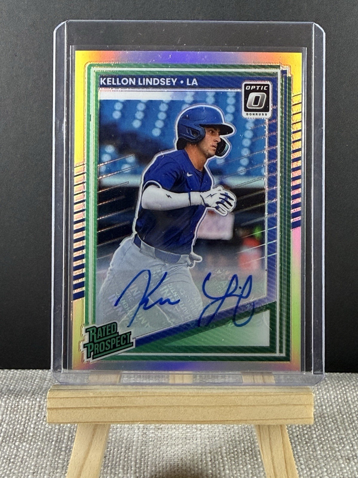 2025 Panini Donruss - Optic Rated Prospects Kellon Lindsey #191 Holo Prizm Auto