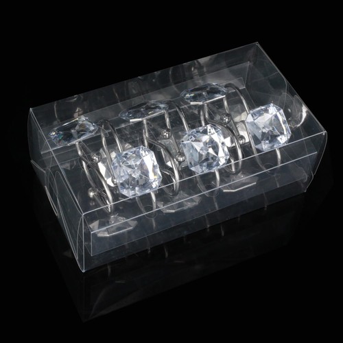 12PCS Decorative Crystal Shower Curtain Hooks,Stainless Steel Rust Resistant ... - Picture 4 of 6