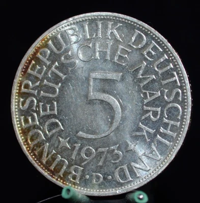 - M.F.B - BRD - 5 Deutsche Mark - Silberadler 1973 D.- siehe Bilder  18. - Bild 1 von 4