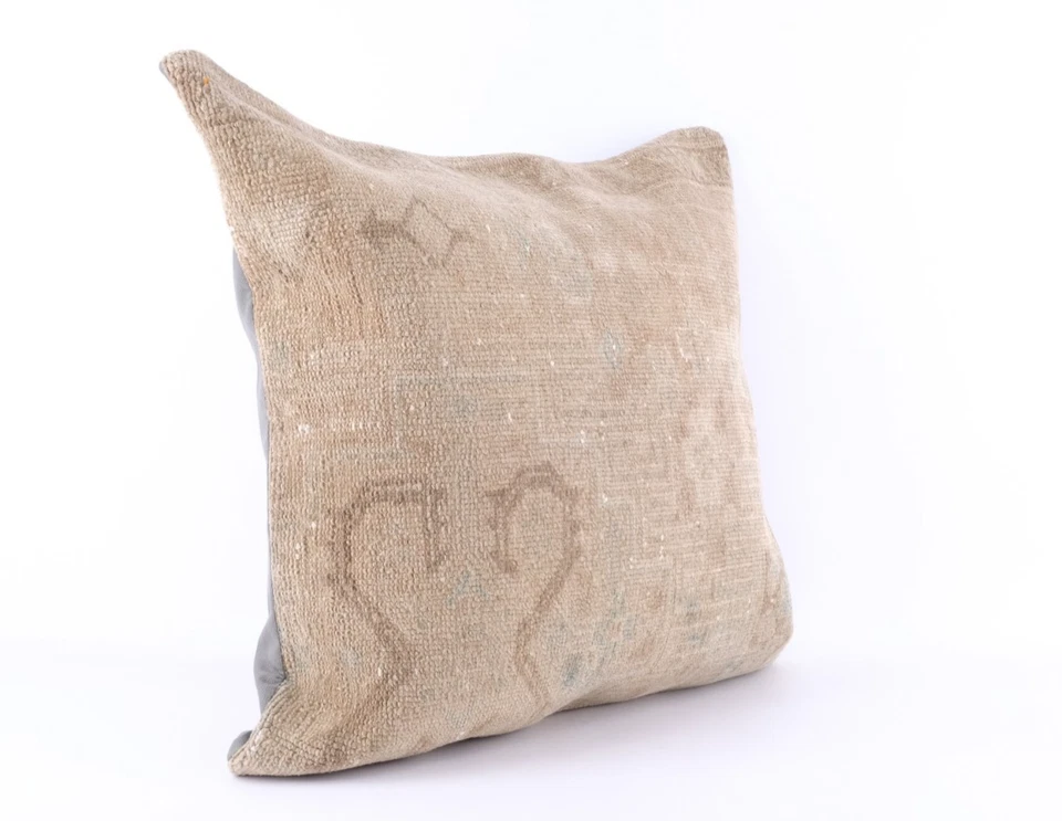 Funda de Almohada Kilim Turca Vintage 24"x24" - Funda de Cojín Boho de Lana Tejida a Mano Foto 3 de 4