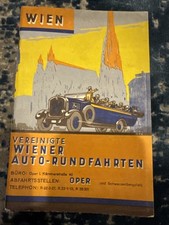 Wien Vereinigte Auto-Rundfahrten Booklet Vienna Austria Bus Tours W/ Folding Map