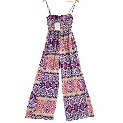 ONLY Life Poly Bianca Jumpsuit Sleeveless Smock Wide Leg Pink