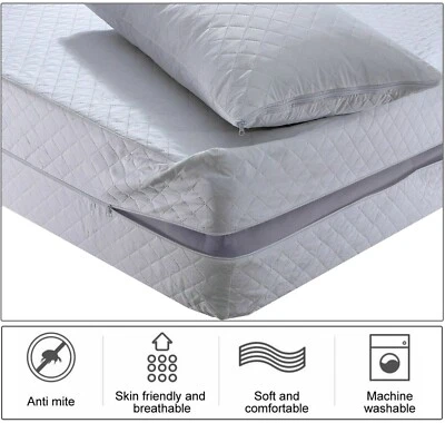 Zipped Mattress Protector Cover ANTI BED BUG Total Encasement Comfy Cover Single
