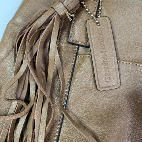 Bolso de Mano Wilsons Para Mujer Cuero Marrón Bolsillos Internos Doble Asa Borlas - Imagen 3 de 8