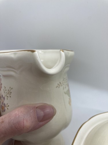Mikasa Garden Club Silk Bouquet Floral Creamer & Sugar Bowl w/Lid Set EC463 - Picture 6 of 8