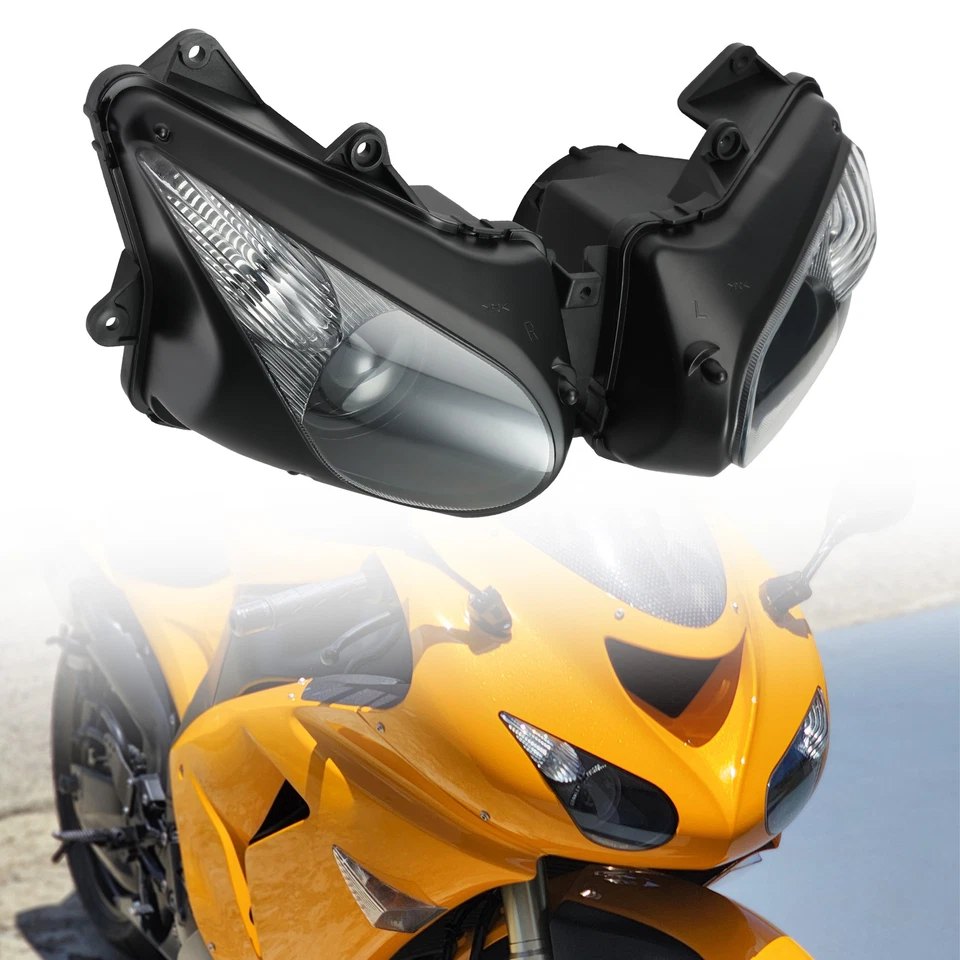 Conjunto de faros aptos para Kawasaki Ninja ZX10R ZX-10R 2006-2007 negro Foto 2 de 4