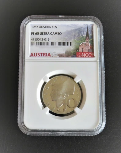 Austria 10S silver 1967, NGC PF65 UC