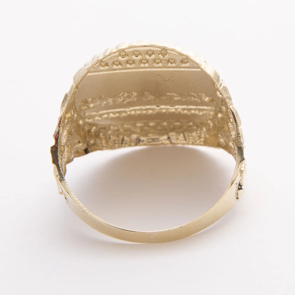 Anillo Nugget De La Última Cena De Oro Amarillo Con Corte De Diamante De 10K - Imagen 4 de 4