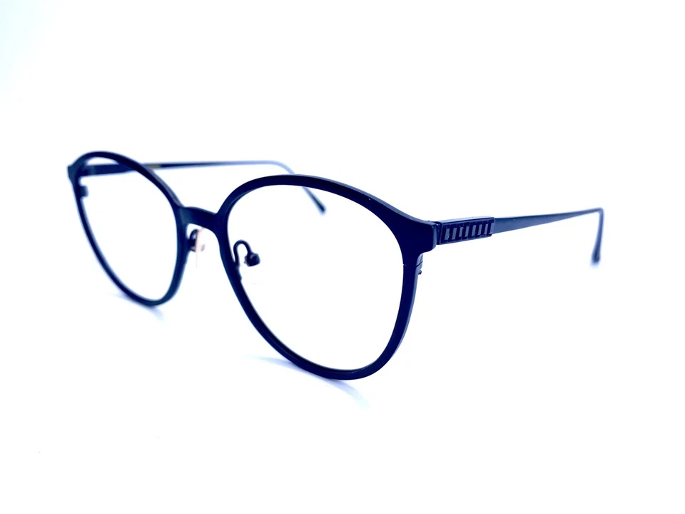 New Vera Wang Black Matte Titanium Round Frame Eyeglasses Phaenna JT 50 17 140 - Image 2 of 4