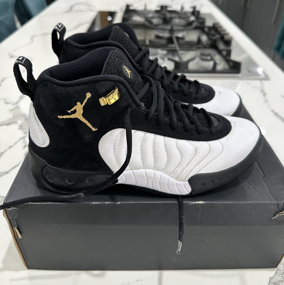 Nike Air Jordan Jumpman Pro Taxi Mens Black White Metallic Gold Size Worn  Once