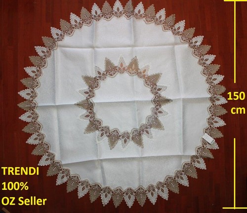 WHITE & GREY Lace Tablecloth Sets from Doilies to Mats - Elegant & Top Quality - Picture 20 of 59