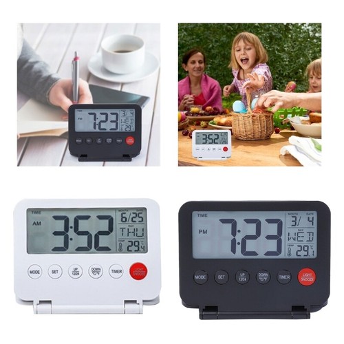 Electronic Desk Alarm Clock with Temperature LCD Display Calendar and Backlight - Picture 2 of 10
