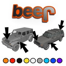 Beer Emblem Badge Fits Jeep Wrangler Yj Jl Jk Tj Cj Grand Cherokee Wk2 Xj