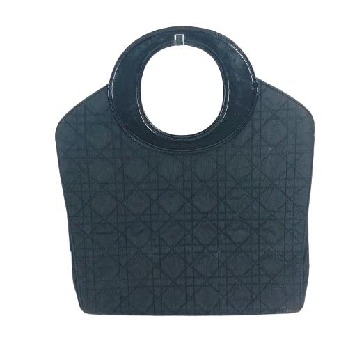 Sac à main Christian Dior vintage cannage matelassé cuir nylon noir