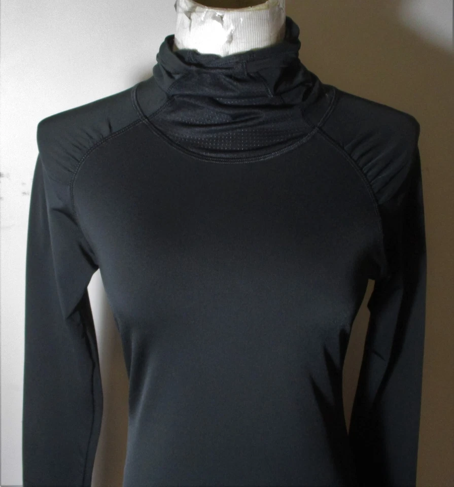 Top de compresión CHAMPION negro manga larga cuello alto para mujer talla S/P Foto 2 de 4