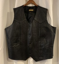 Genuine Leather Motorcycle Vest Size 58