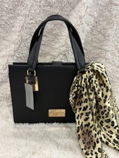 New - Marc New York Black Handbag With Cheetah Scarf