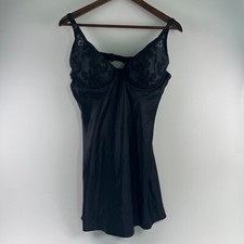 Victoria  s Secret Satin One Piece Lingerie Padded Lace Teddy Black XL NWT