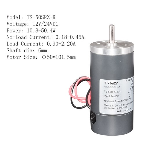 DC High Speed Motor 12V/24V Single Shaft 5mm 6mm 8mm Large Torque 2000-5000RPM - Picture 14 of 15