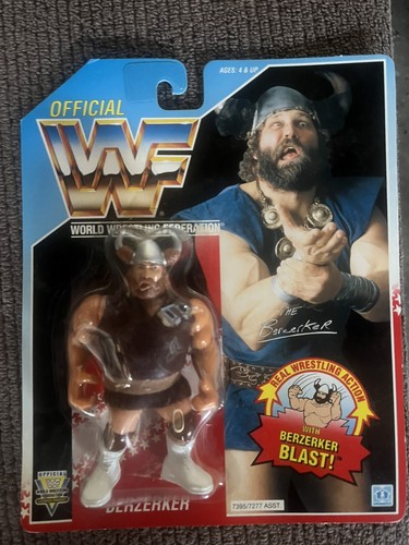 WWF Hasbro Berzerker MOC Wrestling Figure, blue ca...