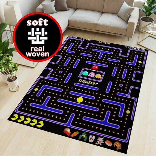 Pacman Rug 80s Arcade Rug Video Game Rug Retro Arcade Rug Game Room Rug Ebay