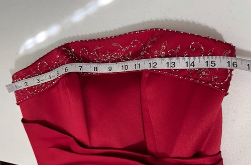 House of Wu abito formale rosso donna taglia 8 senza spalline maxi nuovo - Foto 6 di 11