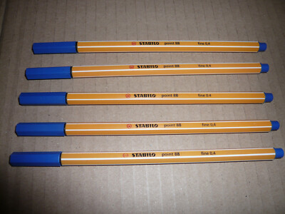 5 x STABILO Stifte blau 88 / 41 Fineliner point 88 Einzelstift fine 0,4 NEU NEU