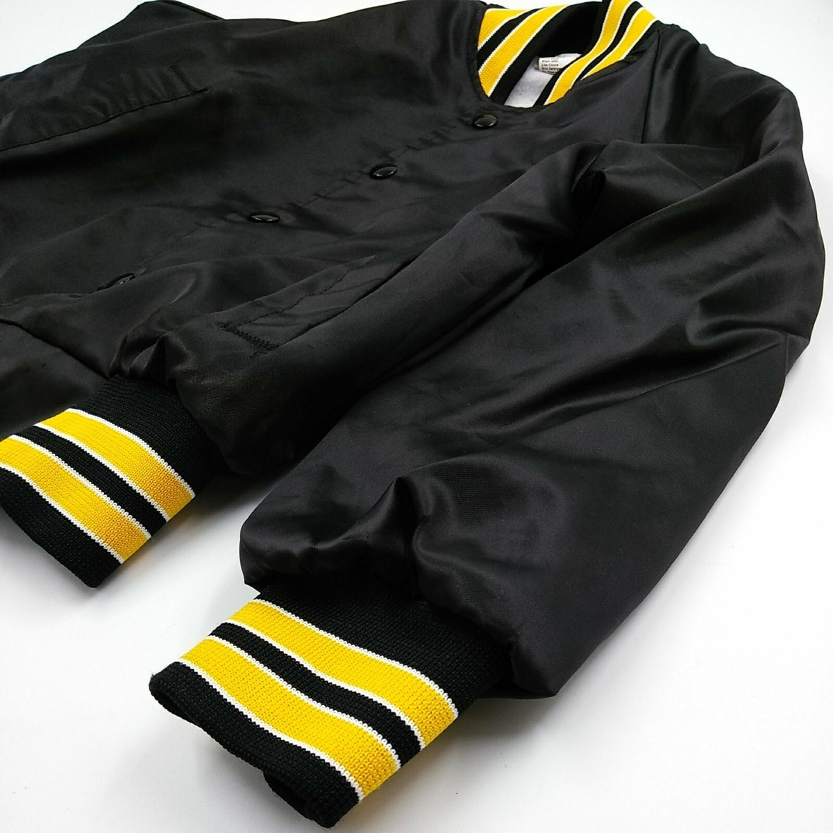 Vintage Hartwell Satin Varsity Jacket - Retro Pirates Black Button
