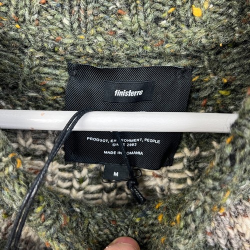 Finisterre Jumper Mens Medium Green Cormoran Fair Isle 100% Wool Nordic BNWT - Picture 4 of 9