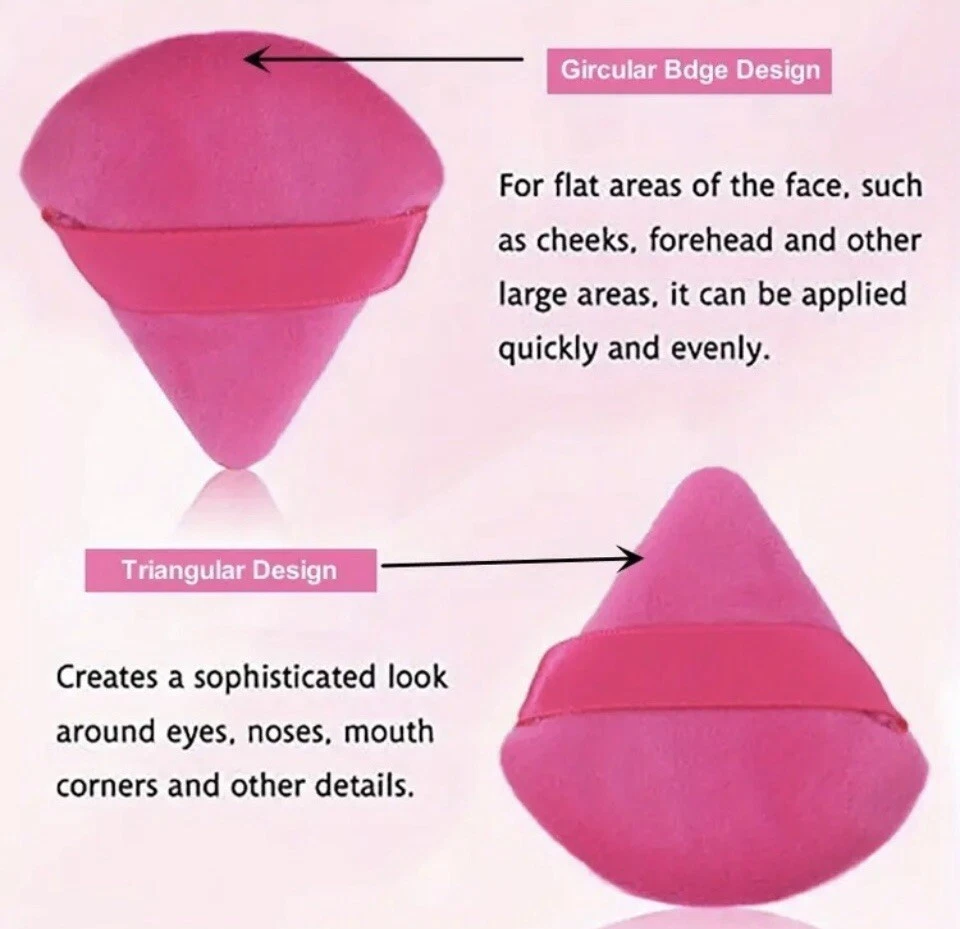 Esponja de maquillaje facial soplado en polvo triangular de 6 piezas con forma de cuña - rosa Foto 2 de 4