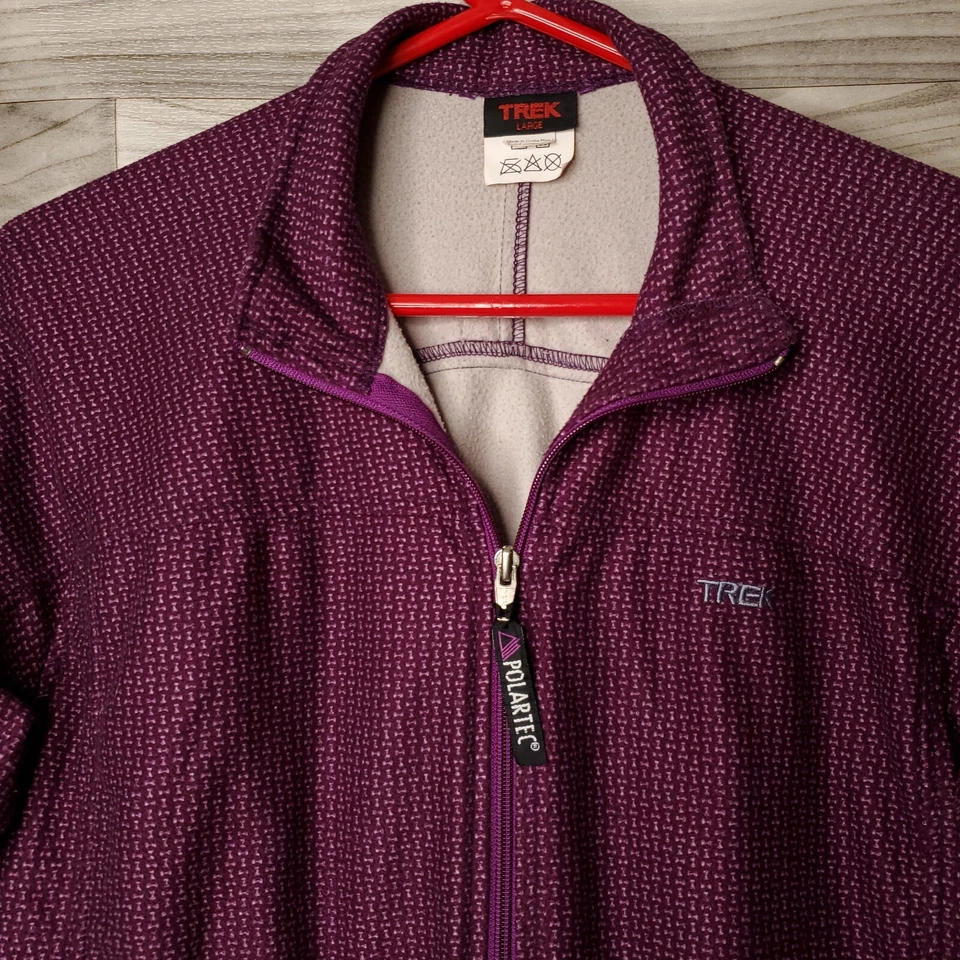 Chaqueta de ciclismo púrpura con cremallera talla grande vintage para mujer Trek Bicycles Foto 2 de 4