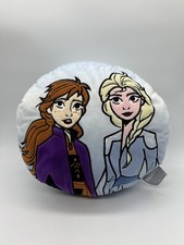 Disney Princess Frozen 2 Elsa  Ana Face Soft Round Plush Pillow 10" x 10"