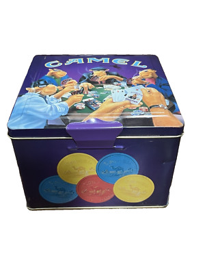 VINTAGE 1994 JOE CAMEL  POKER SET in tin box