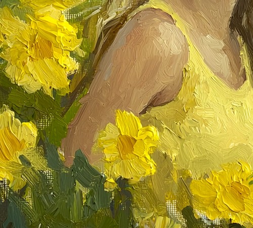 Blonde in Bloom 5"x7" Print on Matte Paper | Vibrant Impressionist Floral Art - Picture 14 of 17