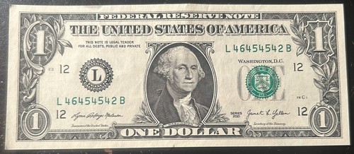 $1 *NEW* Alternator 4s Fancy Serial Number Note L46454542B *2021* - Picture 2 of 3