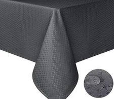 Tektrum 70"X70" Square Waffle Tablecloth-Waterproof/Spill Proof - Charcoal