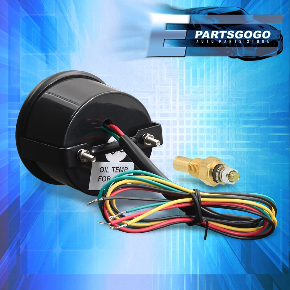 For EVO X WRX STI 2" 52MM Oil Temperature Volt Blue Digital LED Auto Gauge Meter Foto 4 de 4