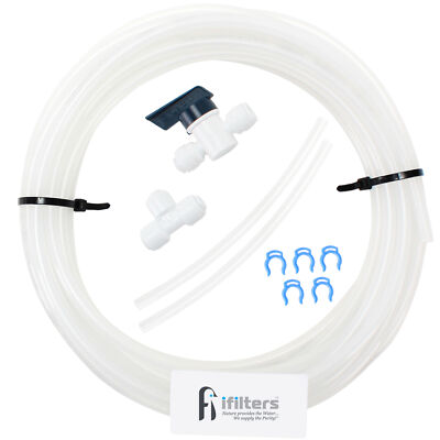 Refrigerator Ice Maker Water Line Kit for Water Filter Systems 20 ft 1/4'' Tubing
