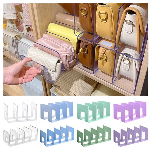 1Pcs Plastic Bag Divider Shelf 3/4 Grids Display Racks Handbag Storage Rack