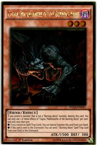 Cagna, Malebranche of the Burning Abyss - PGL3-EN051 - Gold Rare - 1st Edition x