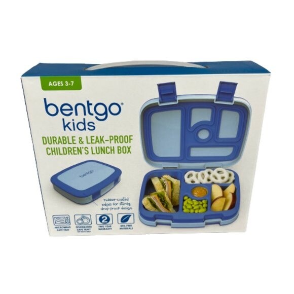 Bentgo Kids Blue Lunch Box Bento Style Kids Food Storage NEW in