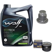 MotoröL Set 0W40 5 Liter + ÖLfilter + ÖLablassschraube FüR Dacia Logan Renault