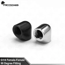 2/5pcs Female-Female 90 Degree Elbow Rotary Double Internal G1/4 Adapter Fitting